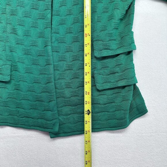 Misook Womens Knit Open Front Blazer Size M Kelly Green Career Business Classic - Picture 13 of 13